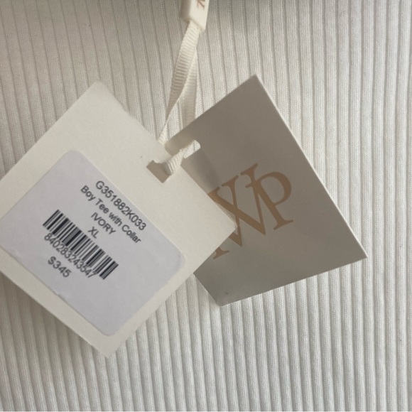 NEW TWP boy tee with collar in ivory XL removable collar - Picture 5 of 10